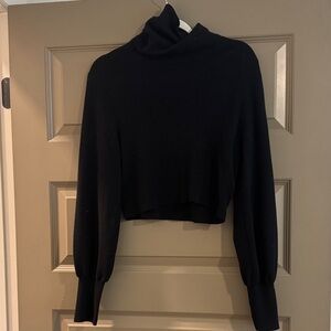 Wilfred Black Cropped Turtleneck Sweater